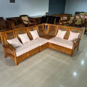 L-Corner Teak Wood Sofa from Nilambur