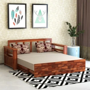 Nilambur Teak Wood Sofa Cum Bed